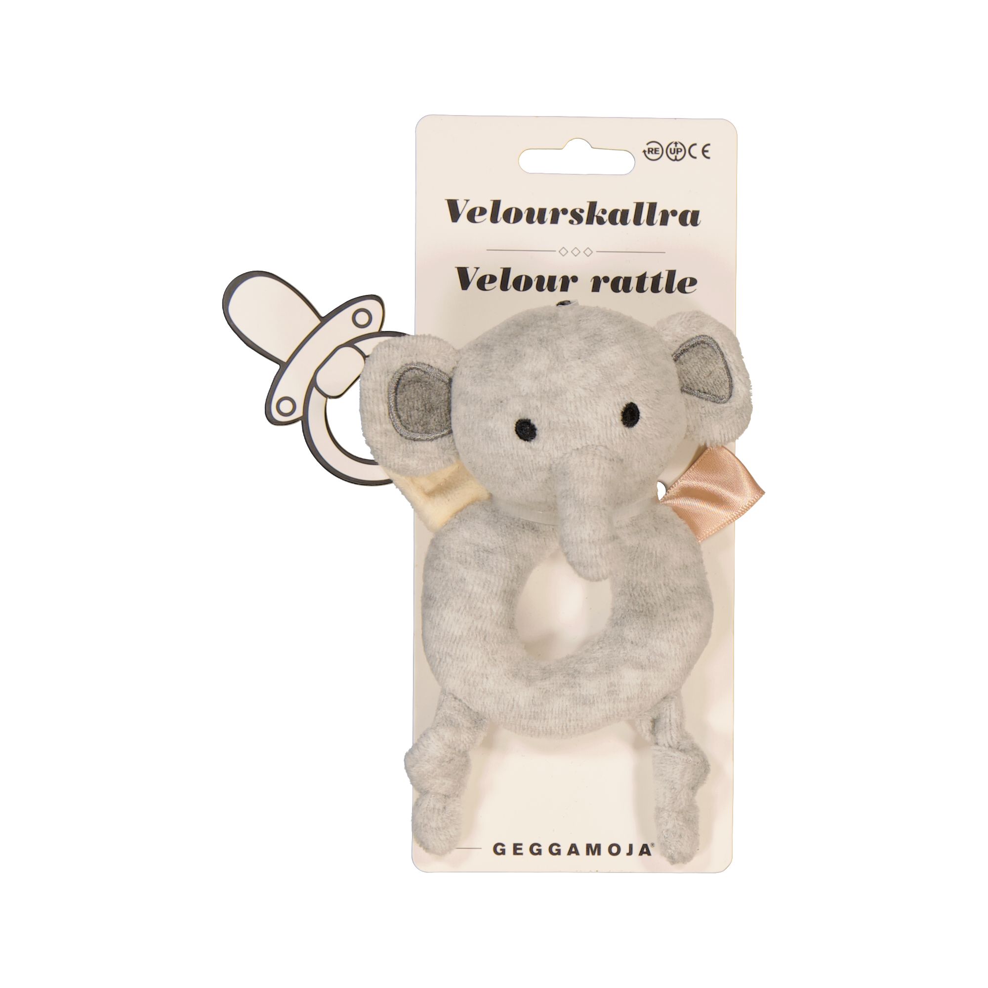 Ring rattle Grey mel elephant