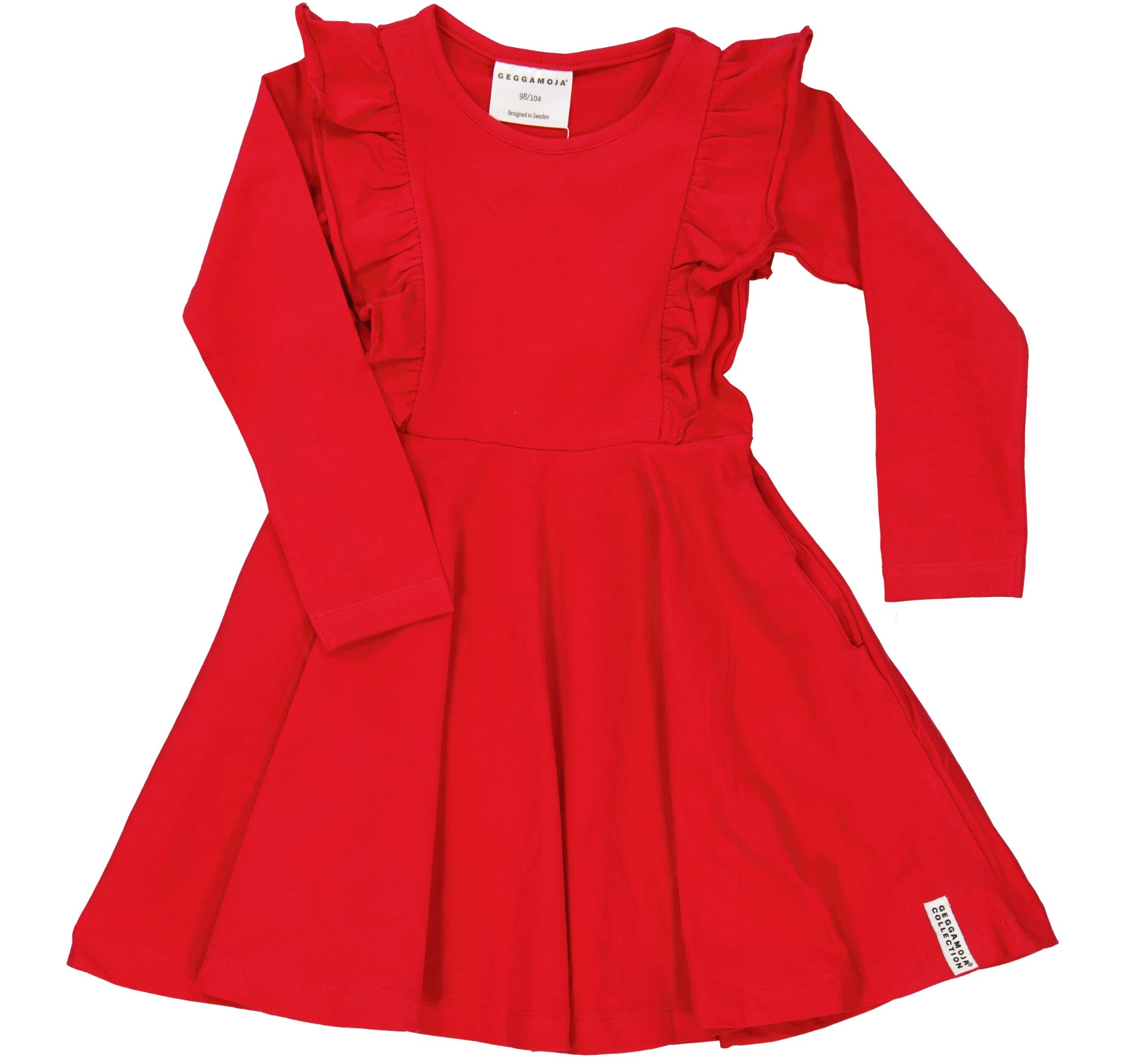 Flared dress flounce Red