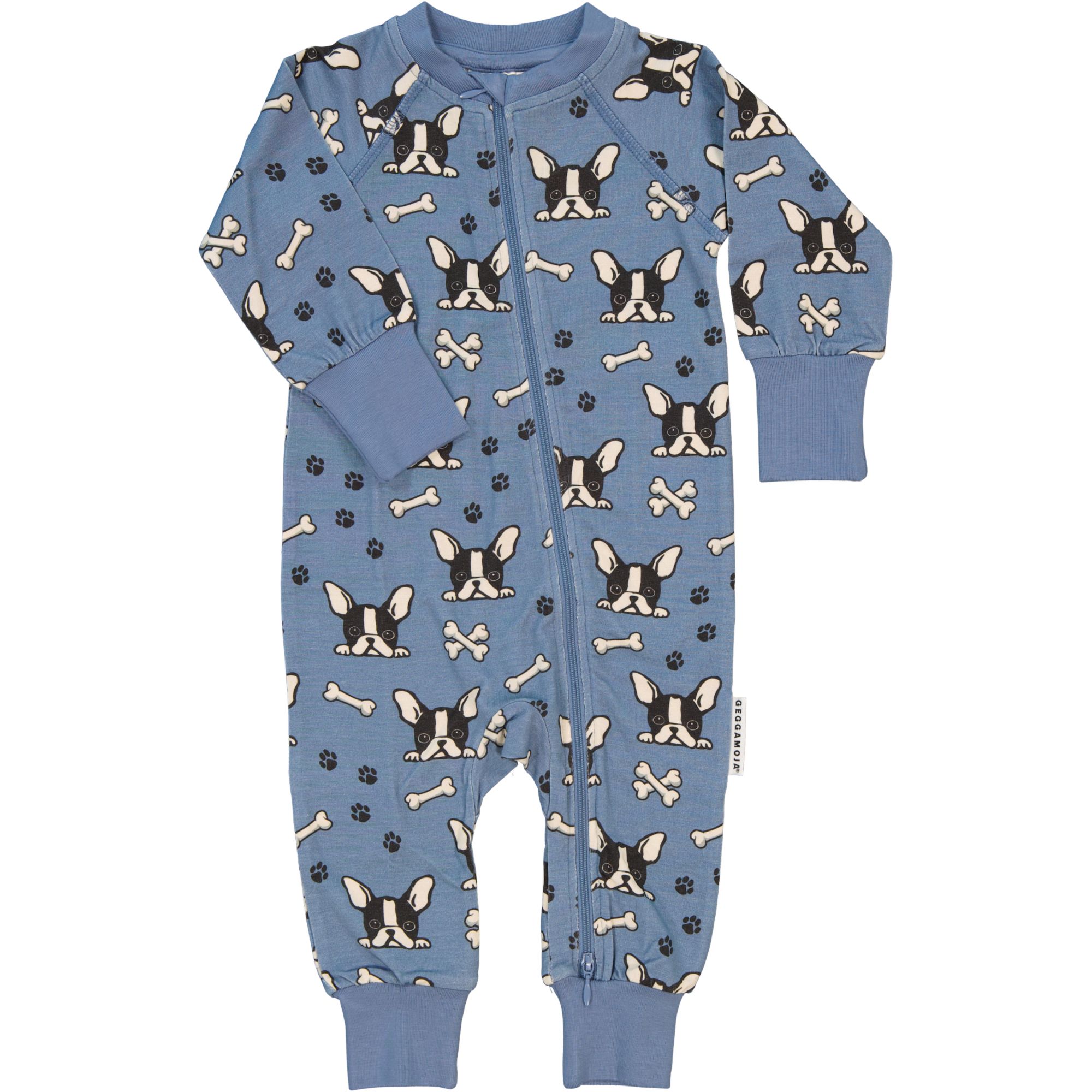 Bamboo two way zip pyjamas Blue Bulldog