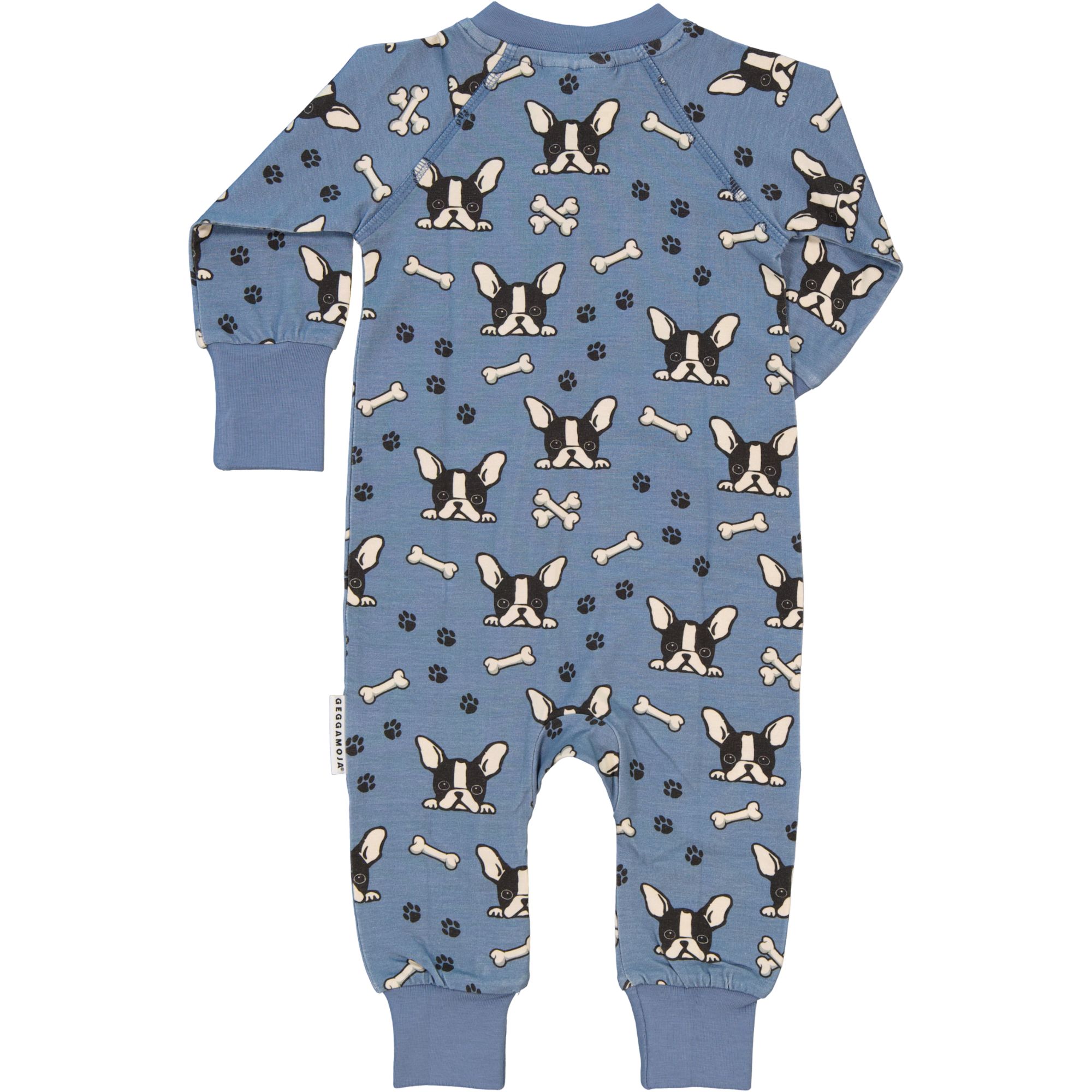 Bamboo two way zip pyjamas Blue Bulldog