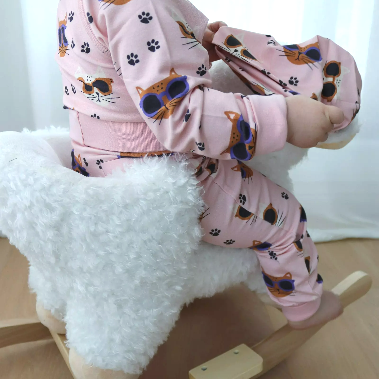 Bamboo Baby pants Pink Cool Cats