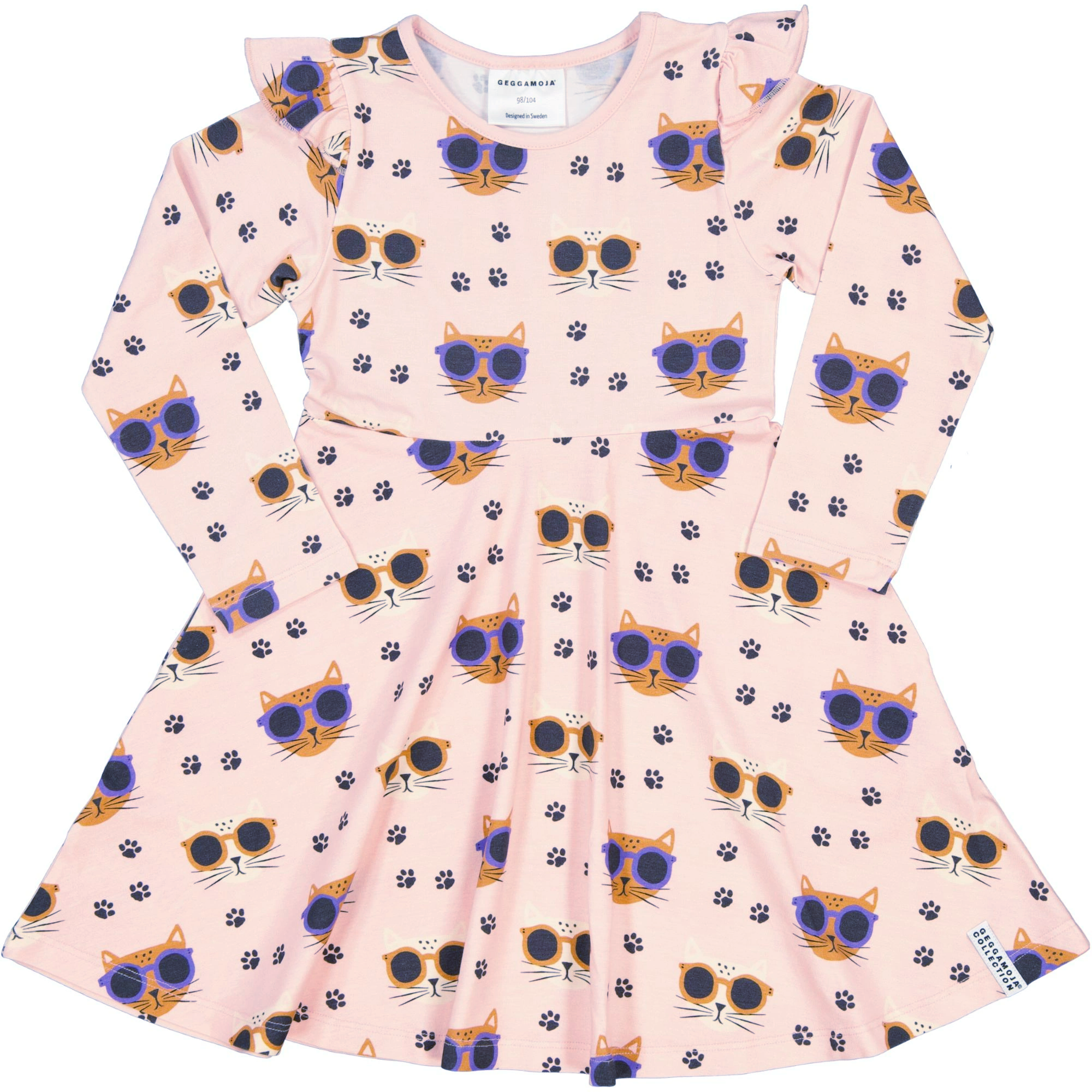 Bamboo Flared dress Pink Cool Cats