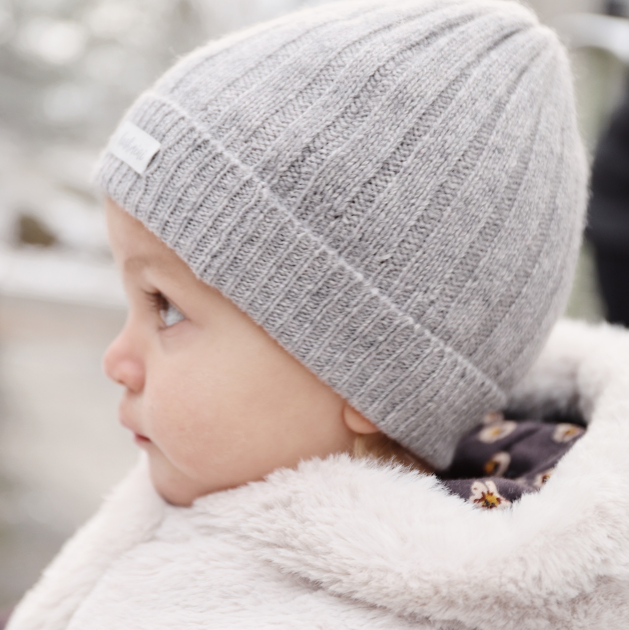 Kashmini Beanie Grey mel  6-10 month