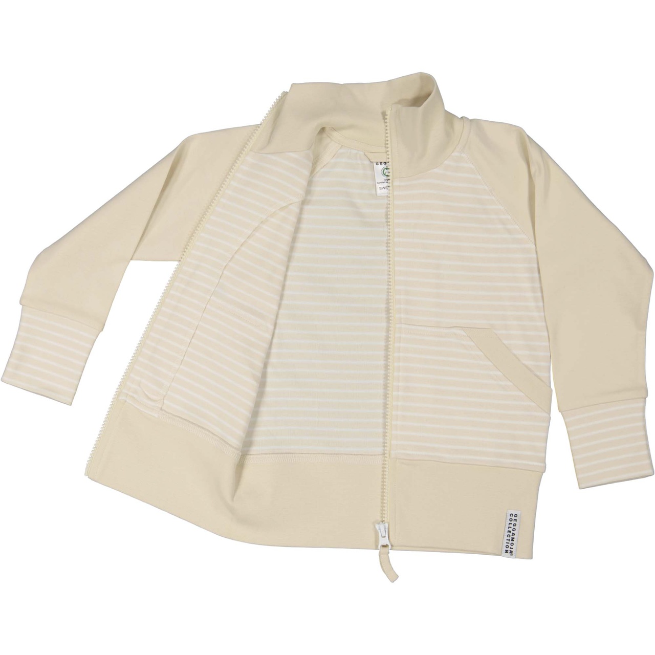 Zip sweater Beige/white 134/140