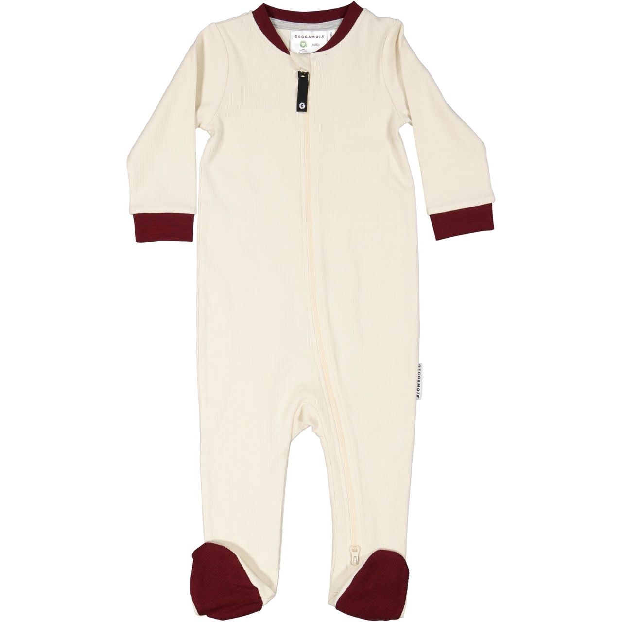 Baby pyjamas 2-way zip Offwhite  50/56