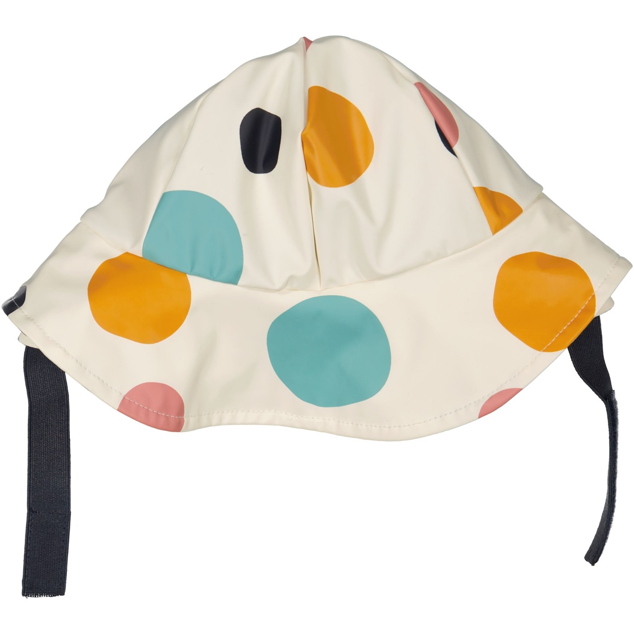 Rain hat fleece Multi dots beige 6-8