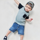 Unisex 5-pocket Shortsit Denim Sininen wash 98/104